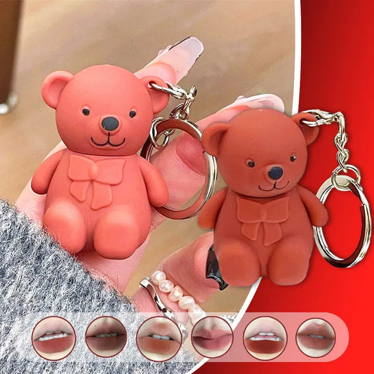 eddy Bear Keychain Style Lip Gloss – Cute & Portable, Multicolor Shades (Pack of 2 / Pack of 3 / Pack of 6)