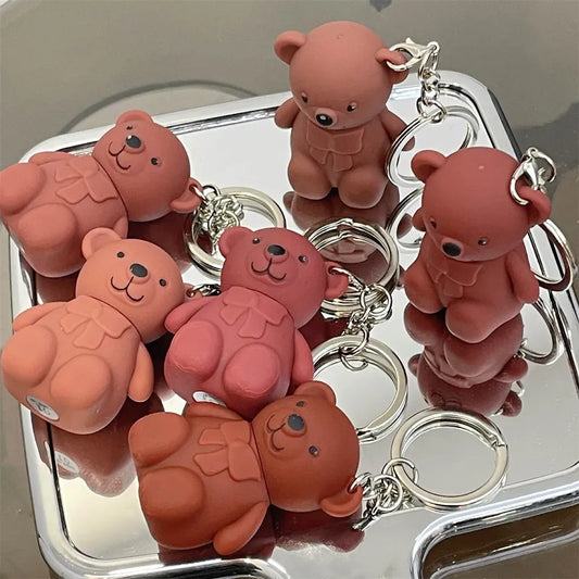 eddy Bear Keychain Style Lip Gloss – Cute & Portable, Multicolor Shades (Pack of 2 / Pack of 3 / Pack of 6)
