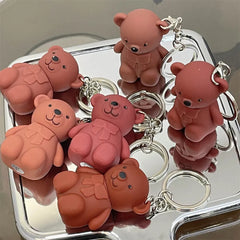 eddy Bear Keychain Style Lip Gloss – Cute & Portable, Multicolor Shades (Pack of 2 / Pack of 3 / Pack of 6)