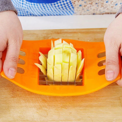 Multifunctional Potato Cutter and French Fry Maker – Stainless Steel Vegetable and Fruit Slicer, Chopper, Dicer, Kitchen Tool for Cutting Fries, Chips, and Healthy Snacks – Durable ABS Handle with 36-Blade Grid (Random Color)