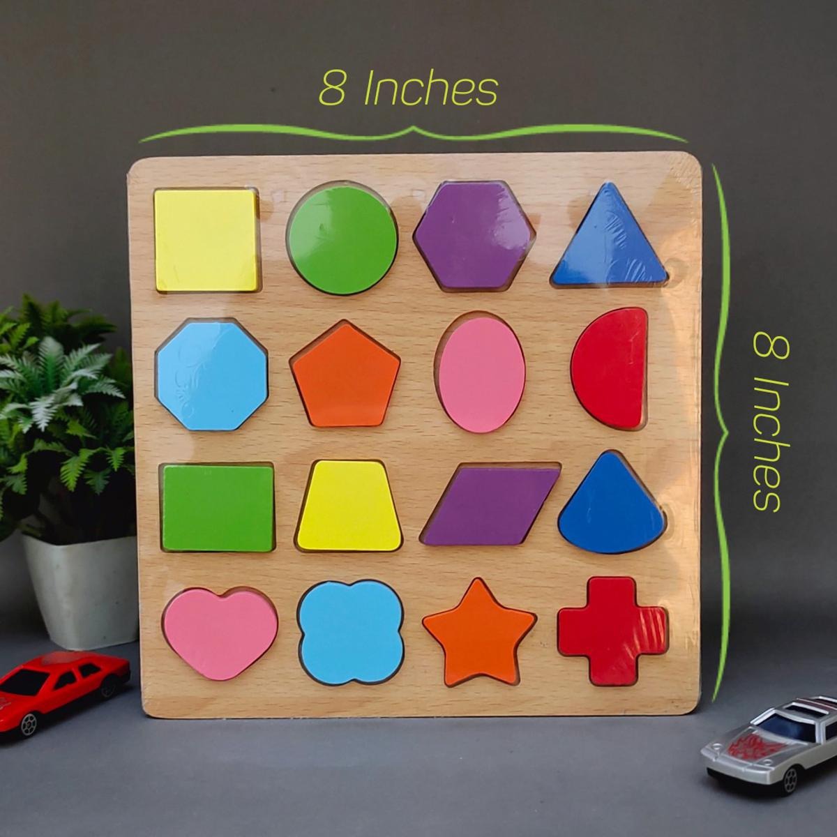Colorful Geometric Shapes Wooden Cognitive Board Puzzle – Educational Learning Toy for Kids