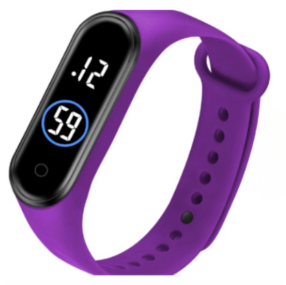 Latest M4 LED Watch Digital Sports Bracelet for Boys & Girls – Waterproof Touch Display – Random Band Color (Without Box)