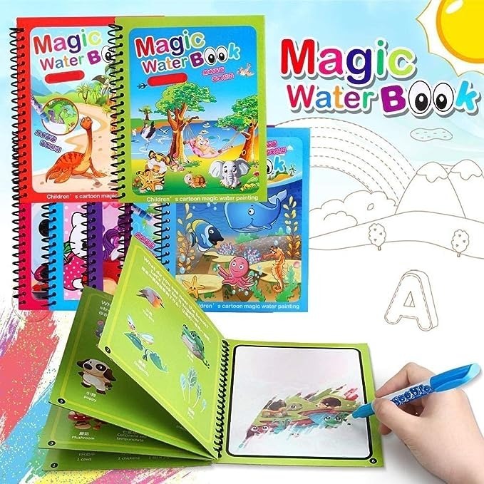 Magic Water Coloring Book for Kids – Reusable Drawing & Painting Fun
