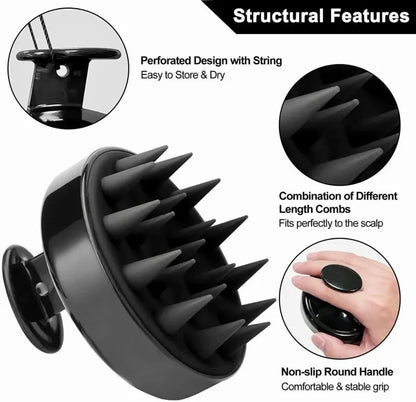 1 Piece Scalp Massager Shampoo Brush – Silicone Hair Scalp Scrubber for Deep Cleaning & Relaxing Massage (Multicolor, Pack of 1)