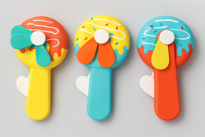 Handheld Donald Shape Toy Fan for Kids – Cute Cartoon Design, Safe Soft Blades, Portable Mini Fan for Summer Play & Cooling (Random Color)