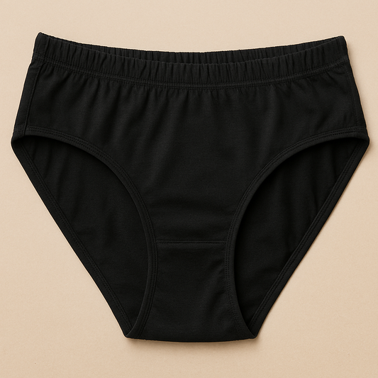 Jersey Plain Panty for Women – Lightweight, Comfortable & Soft Everyday Wear Underwear, Available in Sizes S, M, L (Black)