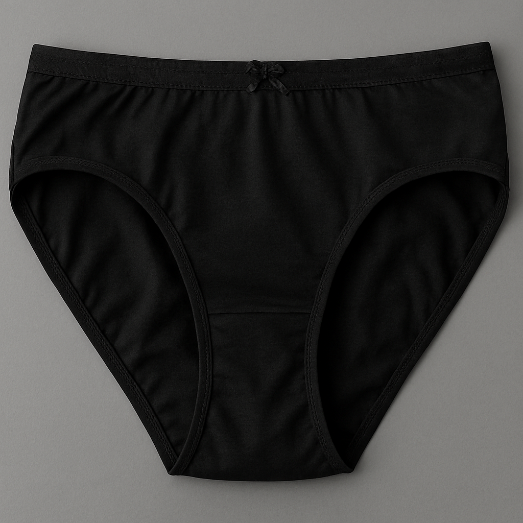 Jersey Plain Panty for Women – Lightweight, Comfortable & Soft Everyday Wear Underwear, Available in Sizes S, M, L (Black)