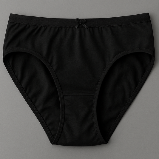 Jersey Plain Panty for Women – Lightweight, Comfortable & Soft Everyday Wear Underwear, Available in Sizes S, M, L (Black)