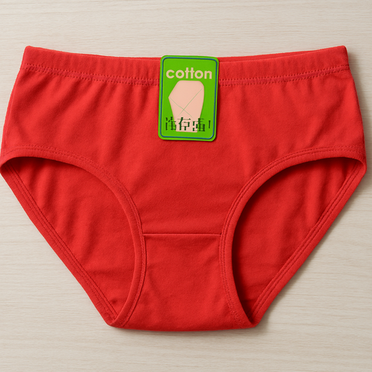 Jersey Plain Panty for Women – Soft & Comfortable Everyday Underwear, Lightweight and Breathable Lingerie in Red (1 Piece)