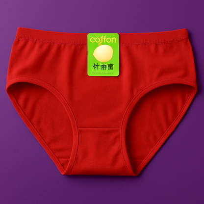 Jersey Plain Panty for Women – Soft & Comfortable Everyday Underwear, Lightweight and Breathable Lingerie in Red (1 Piece)