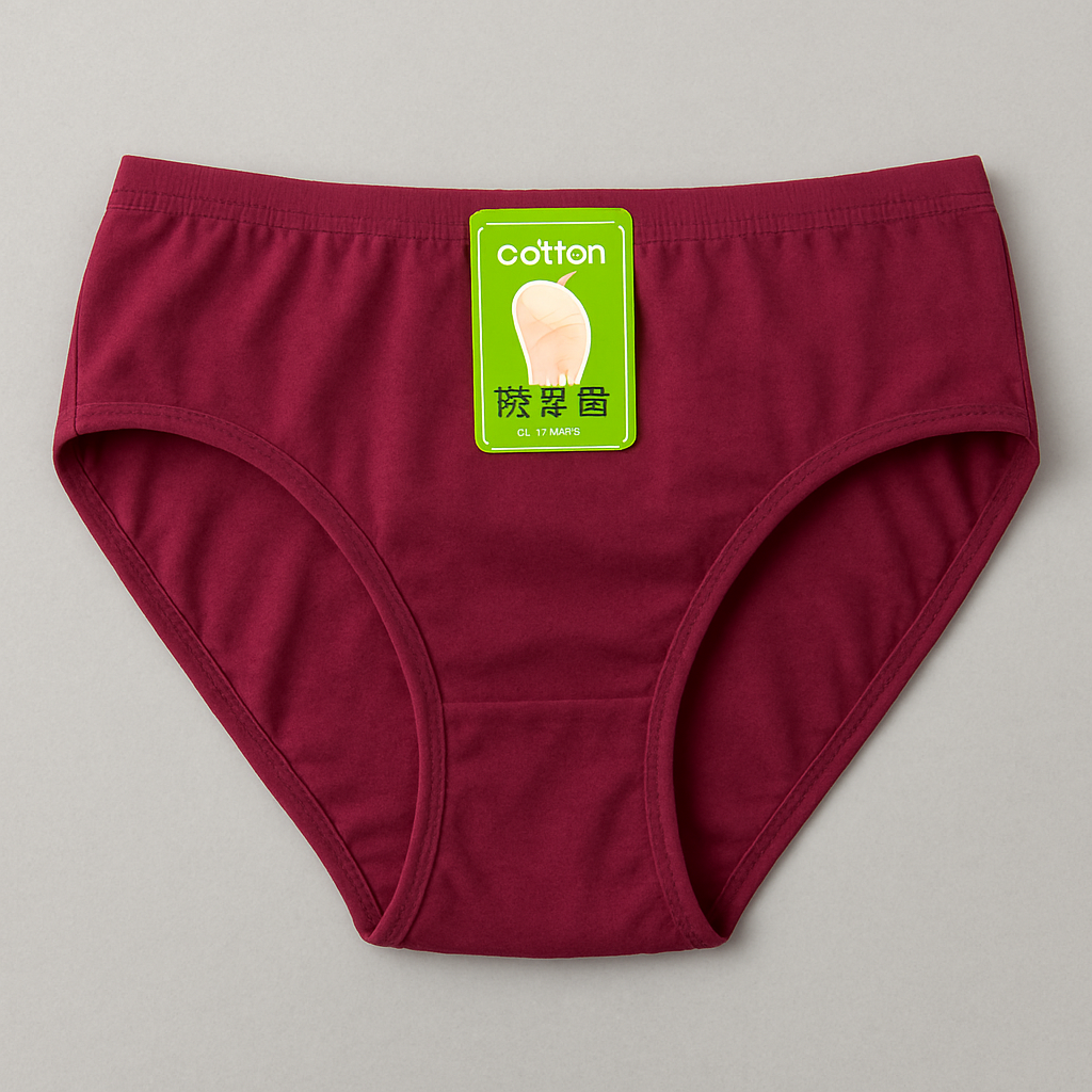Jersey Plain Panty for Women – Soft, Lightweight & Comfortable Everyday Underwear, Breathable Jersey Fabric in Maroon