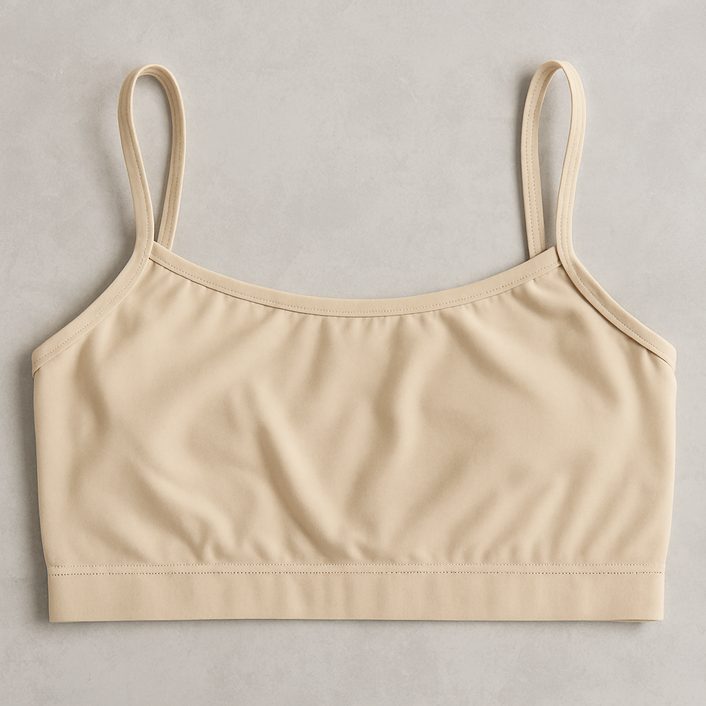 Teenagers’ Malai Non-Padded Bra – Soft, Lightweight & Comfortable Everyday Wear Lingerie, Plain Design in Beige, Sizes 28, 30, 32
