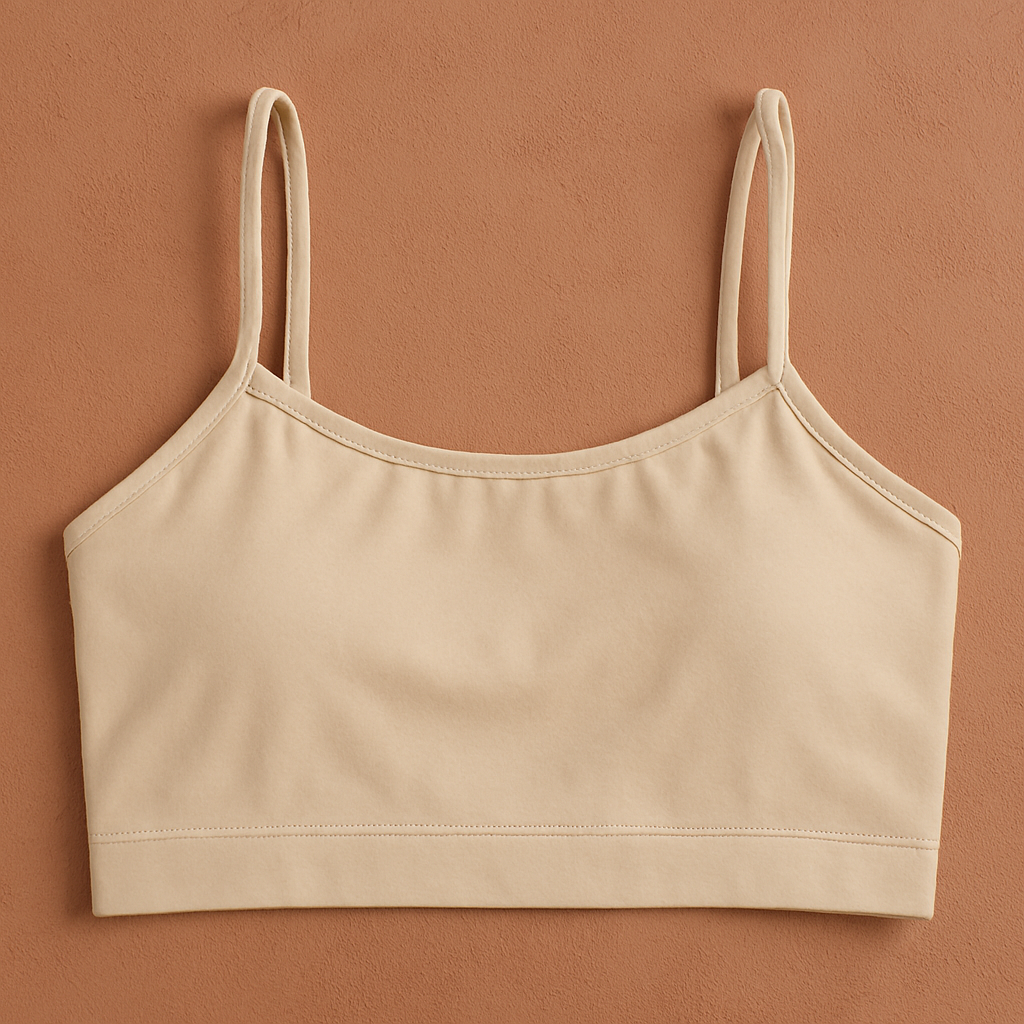 Teenagers’ Malai Non-Padded Bra – Soft, Lightweight & Comfortable Everyday Wear Lingerie, Plain Design in Beige, Sizes 28, 30, 32