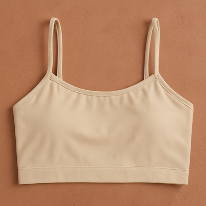Teenagers’ Malai Non-Padded Bra – Soft, Lightweight & Comfortable Everyday Wear Lingerie, Plain Design in Beige, Sizes 28, 30, 32