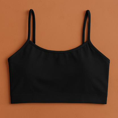 Teenagers’ Malai Non-Padded Bra – Soft, Lightweight & Comfortable Everyday Wear Lingerie, Plain Design in Black, Sizes 28, 30, 32