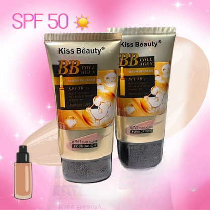 8-in-1 BB Collagen Liquid Foundation – Full Coverage, Long Lasting & Hydrating (65ml, Shades 110 & 115)