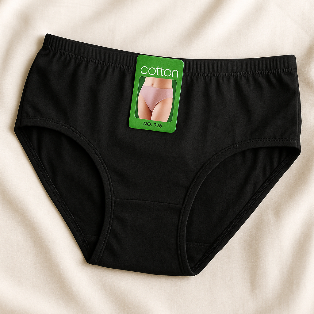 Cotton Plain Panty for Women – Soft & Comfortable Underwear (Skin, Black, S/M/L)