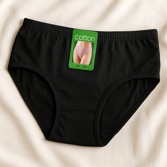 Cotton Plain Panty for Women – Soft & Comfortable Underwear (Skin, Black, S/M/L)