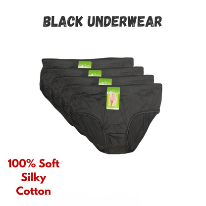 2 Pcs Women’s Cotton Plain Panties – Soft & Comfortable Underwear (Skin, Black | S/M/L)