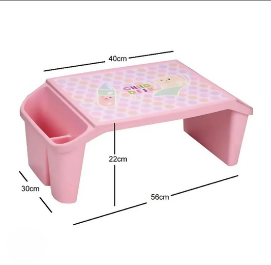 Kids Portable Study Table – Multifunctional Plastic Desk with Side Storage (Random Color)