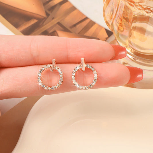 ZVT-168 Circle Zircon Korean Earrings