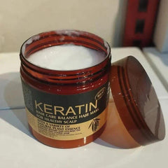 Professional Keratin Hair Repair Mask (300ml): Deep Conditioning Treatment for Frizzy, Damaged, and Chemically Treated Hair.