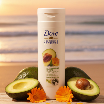 Dove Nourishing Secrets Invigorating Ritual Body Lotion with Avocado Oil and Calendula Extract: A Deeply Hydrating and Revitalizing Skin Care Essential