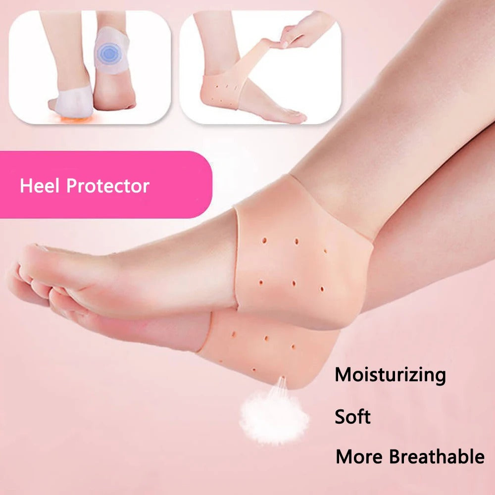 Silicone Gel Heel Pad Socks | Pain Relief & Anti‑Crack | 1 Pair Heel Guards & Protectors for Men & Women