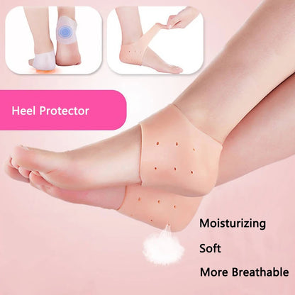 Silicone Gel Heel Pad Socks | Pain Relief & Anti‑Crack | 1 Pair Heel Guards & Protectors for Men & Women