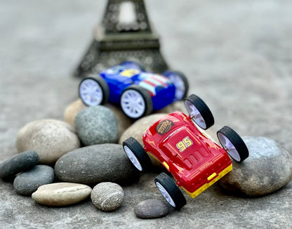 360° Stunt Car Toy - Double-Sided Flip Action, Friction Powered, Cartoon-Themed Racer