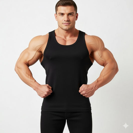 Sando tank top for Men Workout Tank top gym sando for men pack of one colour Black Large
