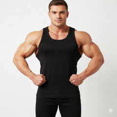 Sando tank top for Men Workout Tank top gym sando for men pack of one colour Black Large