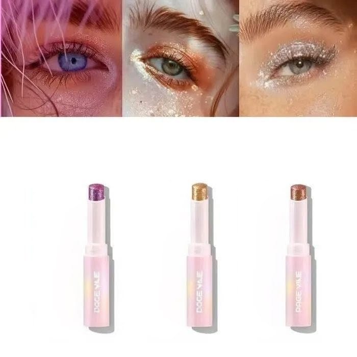 Multipurpose Jelly Highlighter Stick – Creamy Glitter Eyeshadow, Lip Balm & Face Highlighter