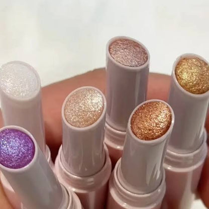Multipurpose Jelly Highlighter Stick – Creamy Glitter Eyeshadow, Lip Balm & Face Highlighter