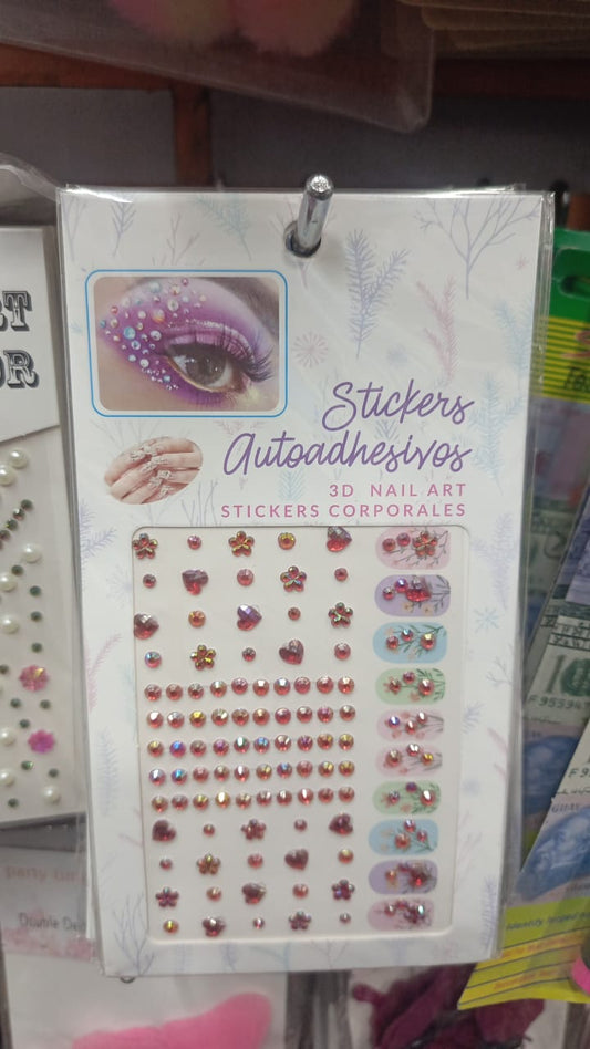 Temporary Tattoo for Women – Rhinestone Gems Face & Body Sticker | Self-Adhesive Crystal Makeup Decoration for Parties & Festivals (Random Design)