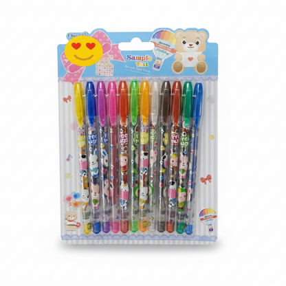 12 Colors Gel Pens Set – Glitter & Metallic 1.0mm Fine Tip