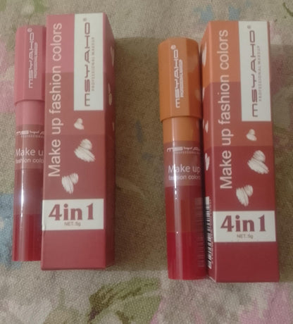 4 in 1 Multicolor Lipstick and Eyeshadow Stick – Creamy Makeup Stick