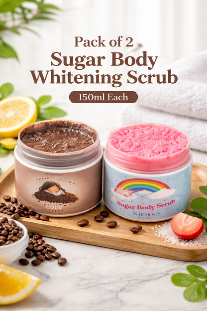 Pack Of 2 Sugar Body Whitening Scrub 150ml Each Exfoliating Body Scrub For Smooth And Glowing Skin