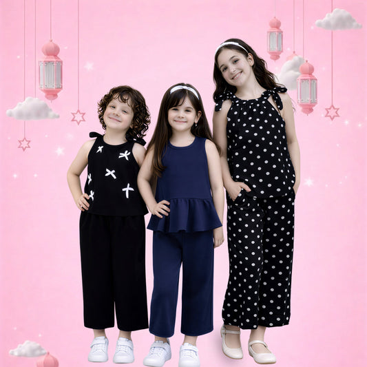 Girls Polka Dot Sleeveless Co-Ord Set – Stylish Kids Summer Outfit