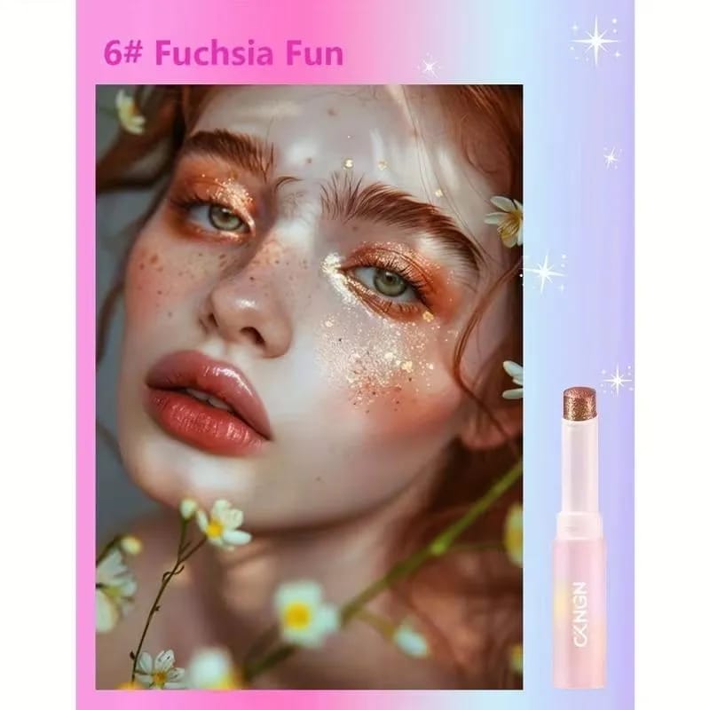 Multipurpose Jelly Highlighter Stick – Creamy Glitter Eyeshadow, Lip Balm & Face Highlighter