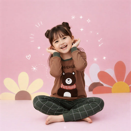 Teddy Bear Printed Kids Wear  Set