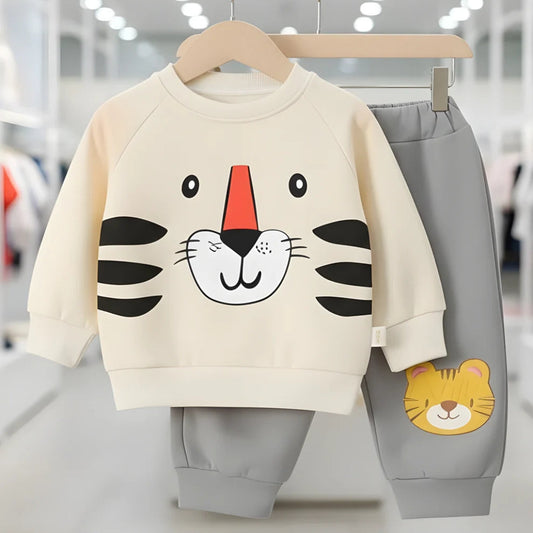White Tracksuit In Style Printed T-shirt and short trouser for kids