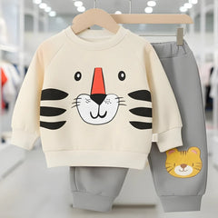 White Tracksuit In Style Printed T-shirt and short trouser for kids