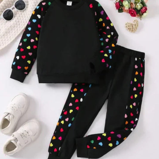 Colorful Floral Heart Printed