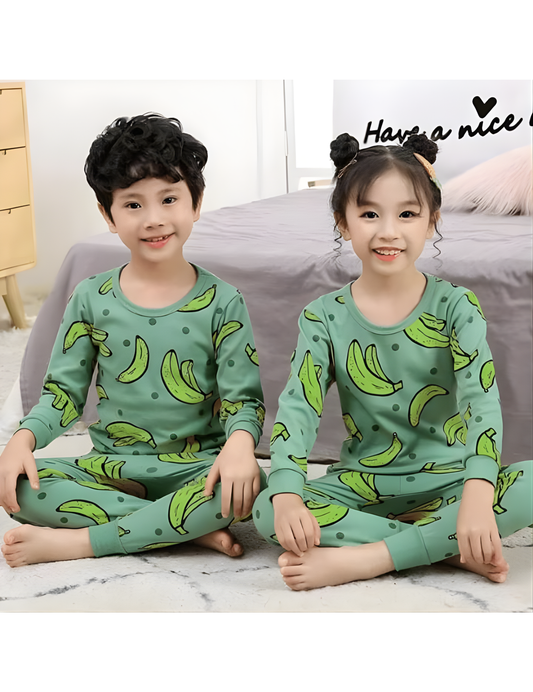 Green Banana Print Kids Wear
