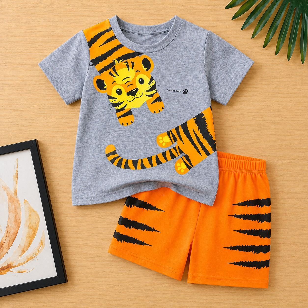 Mini Tiger Print Kids Short Wear