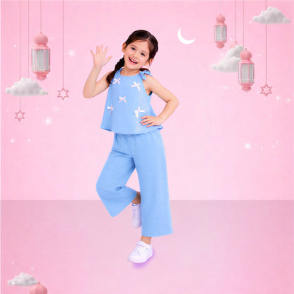 Sky Bloom Bow Co-Ord Set