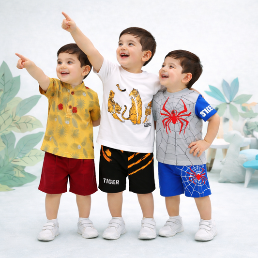 Buddy Printed Cartoon Shirt Set (Pack of 3)