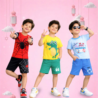 Boys Super Fun Graphic Summer Co-Ord Set Collection
