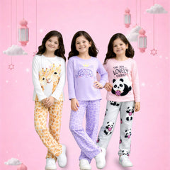 Girls Cute Animal Print Lounge Co-Ord Set Collection